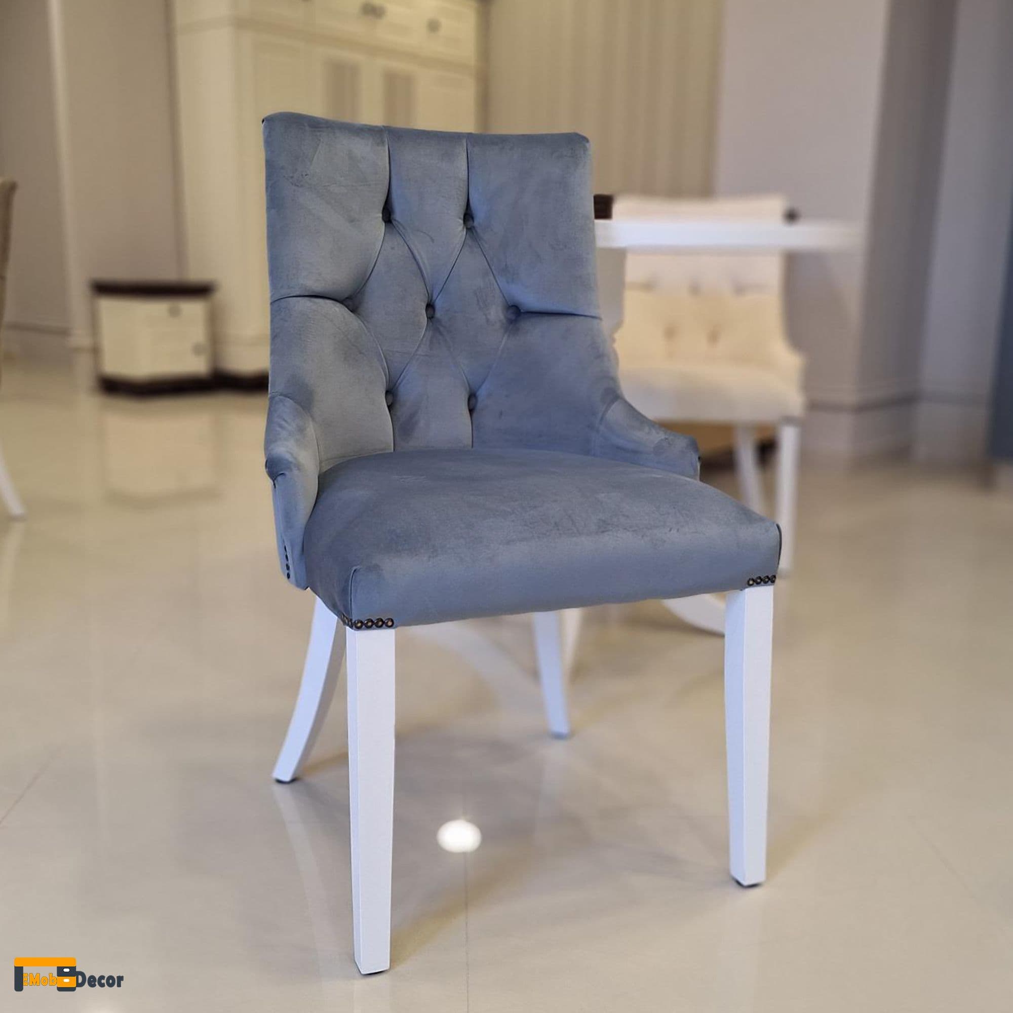 Scaun tapitat catifea Apollo, gri 48 x 56 xm 104 cm