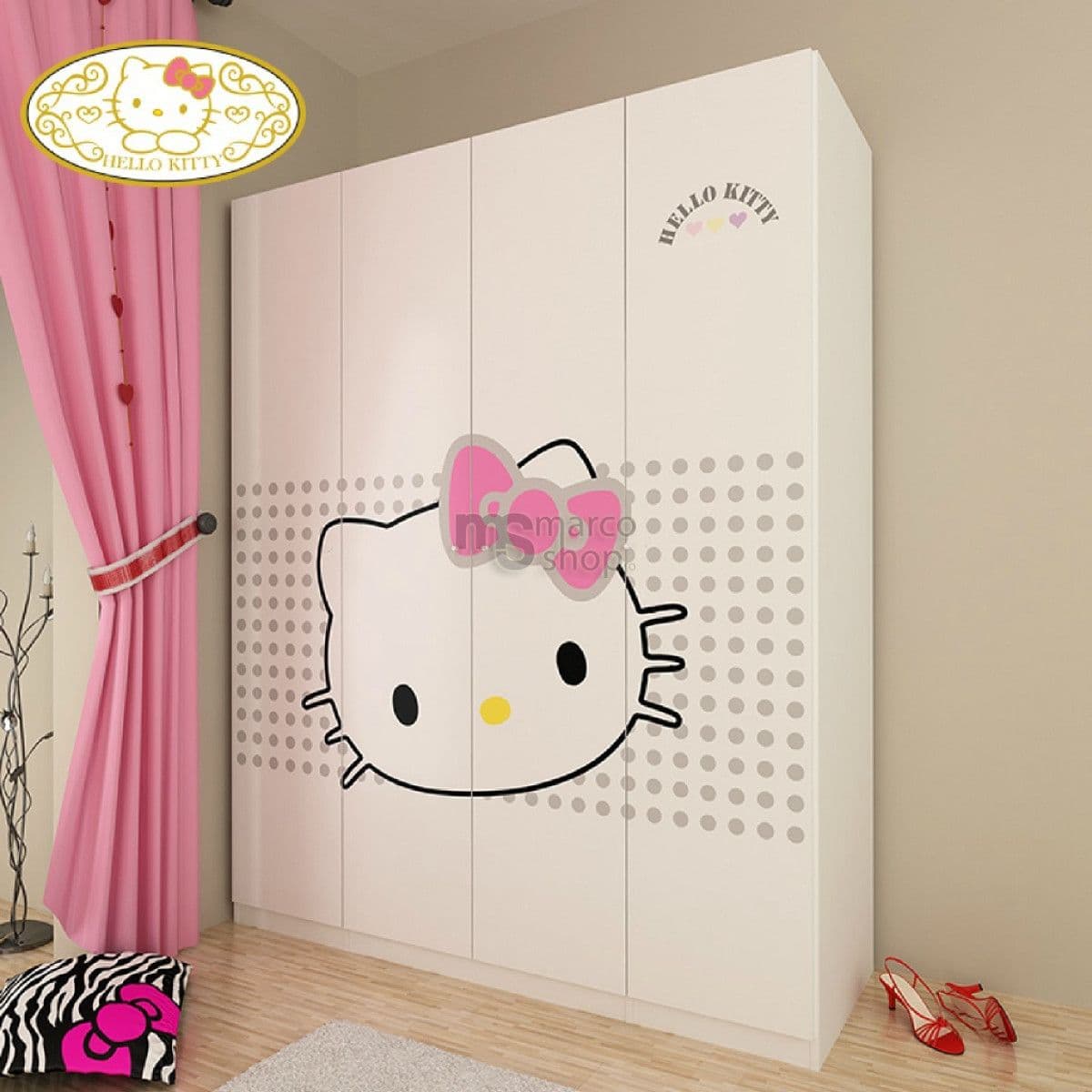 Sifonier copii 4 usi Hello Kitty