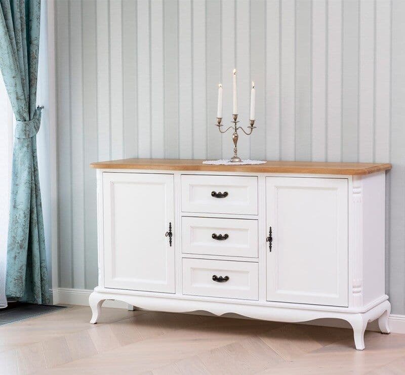 Bufet Julietta Classy blat stejar, culisare soft-close, 158 x 48 x 89 cm
