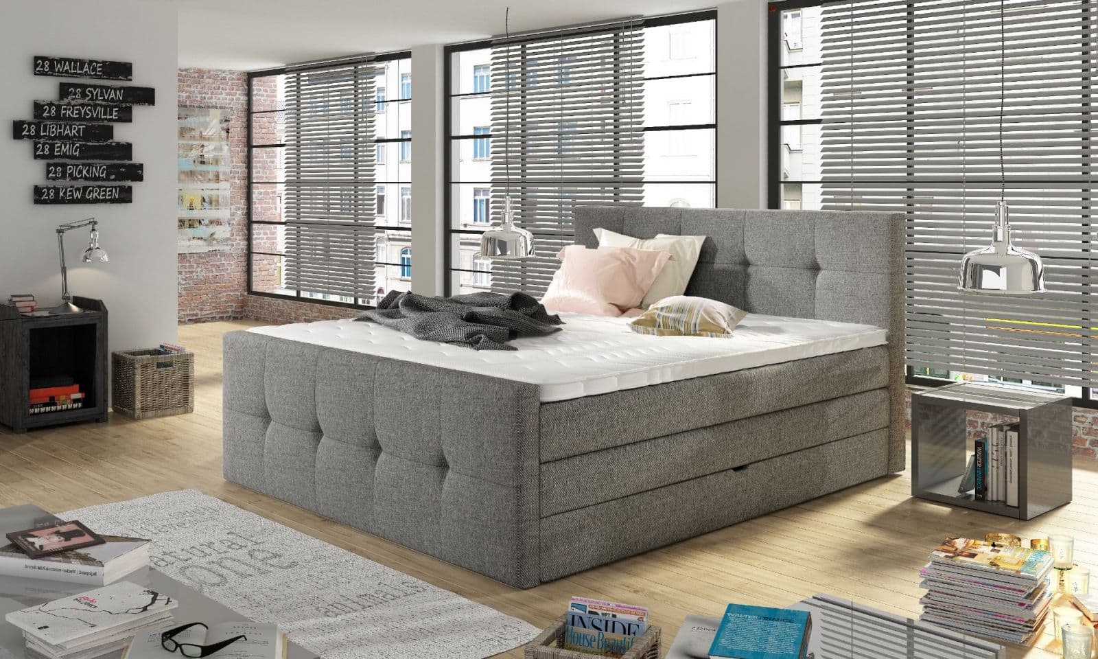 Pat tapitat tip Boxspring MEDINO