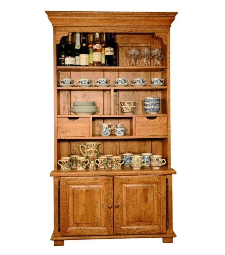 Bufet Heritage lemn masiv stejar, 2 uși și 2 sertare, 108 x 35.5 x 190 cm