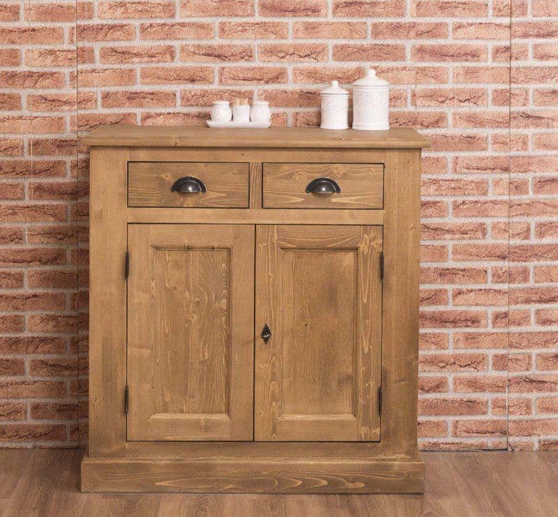 Bufet lemn masiv 2 usi si 2 sertare, 90 x 47 x 93 cm