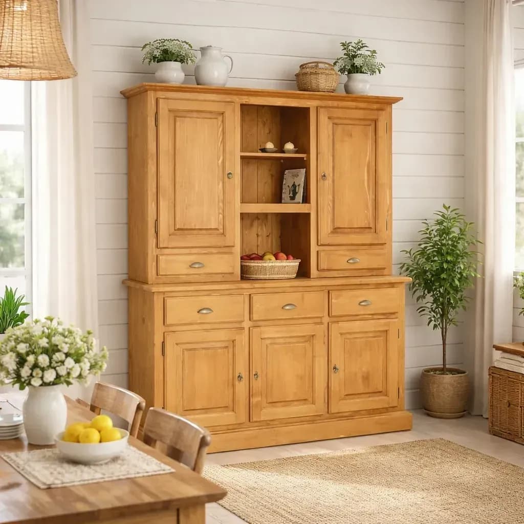 Bufet de bucatarie lemn masiv Inka, 162 x 48 x 200 cm