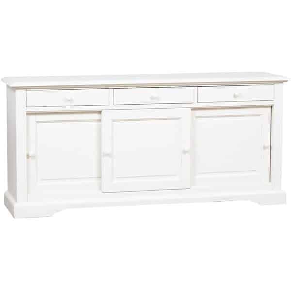 Bufet Dolce Toscana alb antik, 3 usi culisante, 197 x 50 x 91 cm