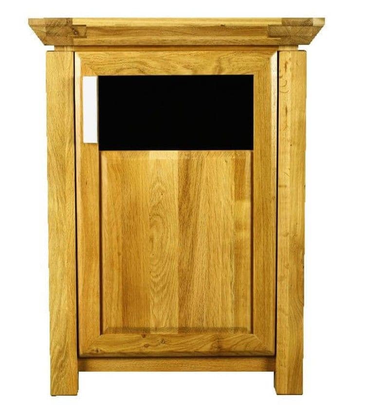 Vitrina Elegance lemn masiv stejar, 3 uși și 2 sertare, polițe sticlă, 129 x 39 x 128.5 cm