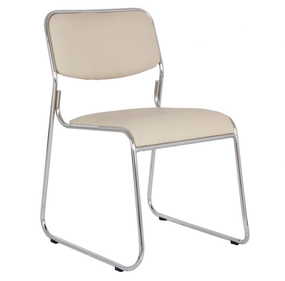 Scaun vizitator stivuibil, bej