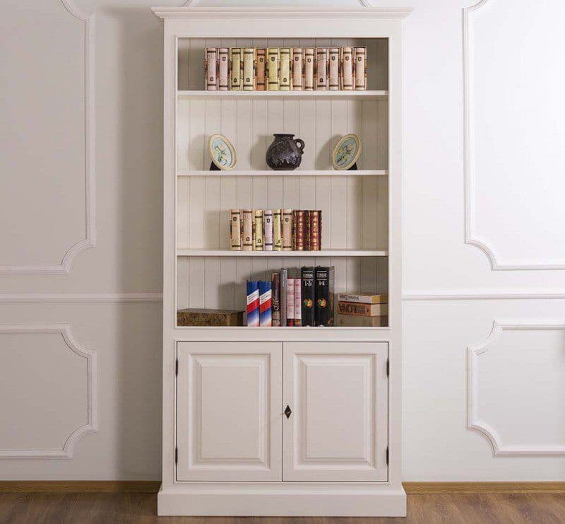 Biblioteca din lemn masiv cu 2 usi si 3 etajere, 110 x 39 x 210 cm