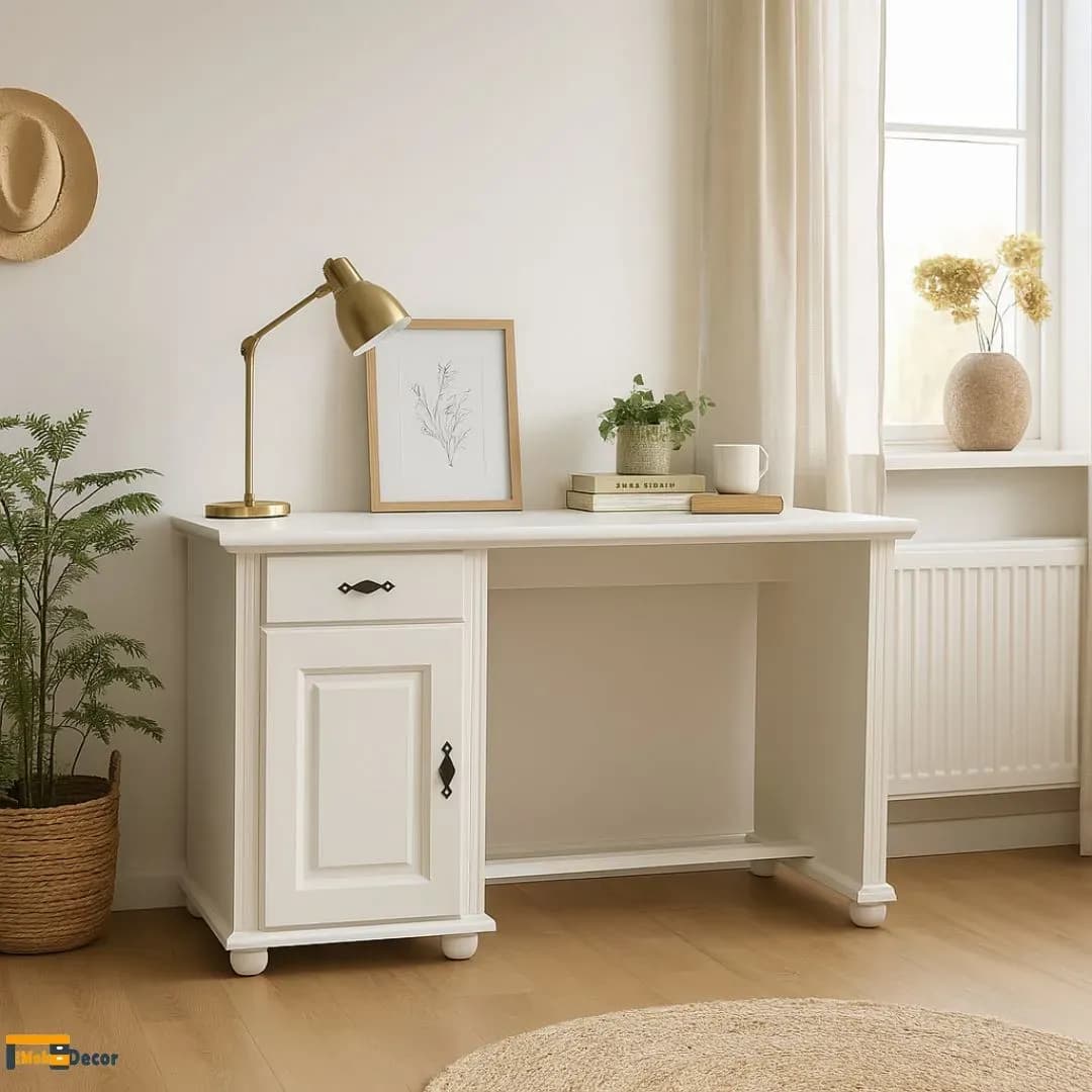 Birou Select lemn masiv, alb, 120 x 60 x 74 cm