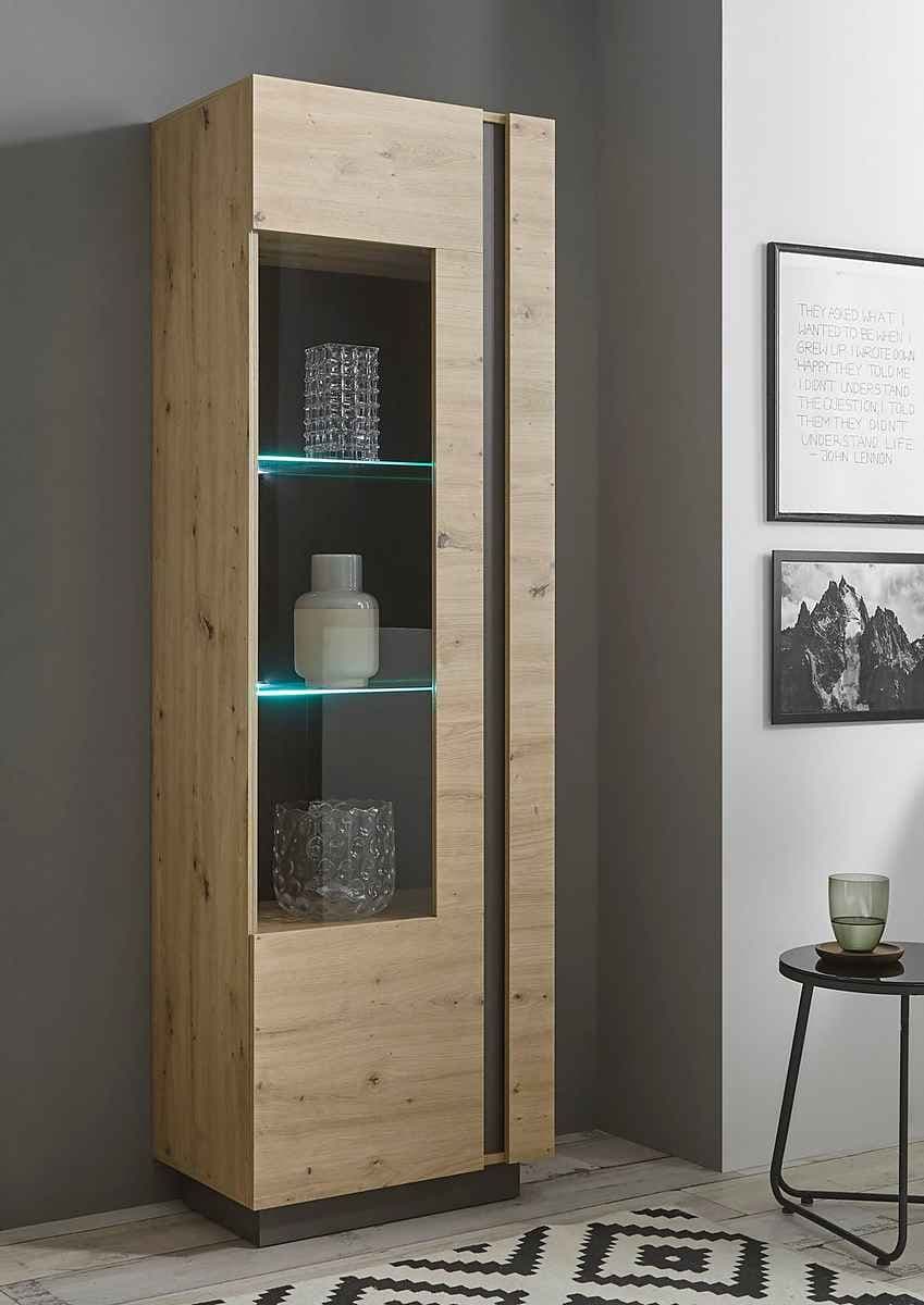Vitrina ~ELEMENT~ 60 cm lățime, culoare stejar, înălțime 194 cm