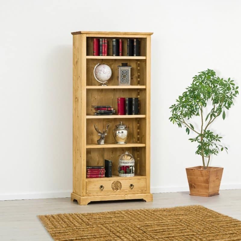 Biblioteca Carpatin cu 4 polite reglabile, 90 x 38 x 200 cm