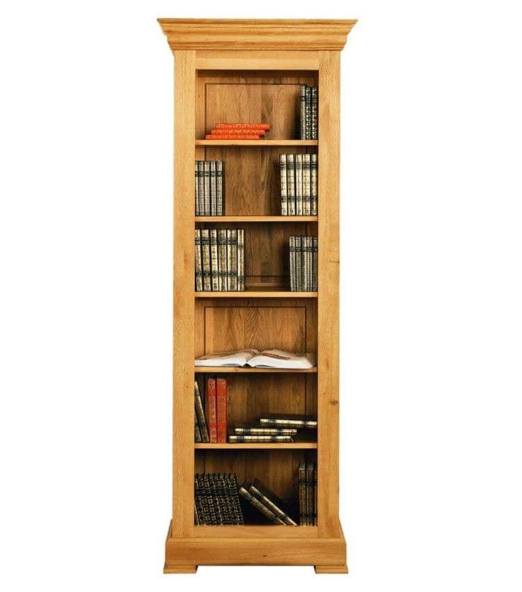 Biblioteca Manor lemn masiv stejar, 5 polite, 73.5 x 44 x 203 cm