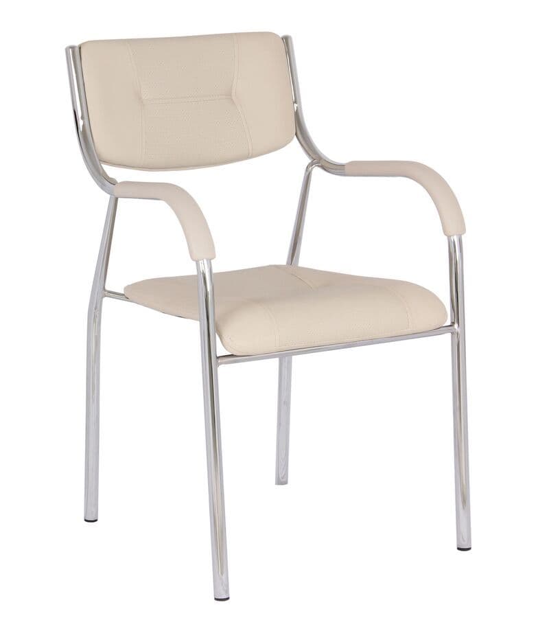 Scaun vizitator cu manere, bej