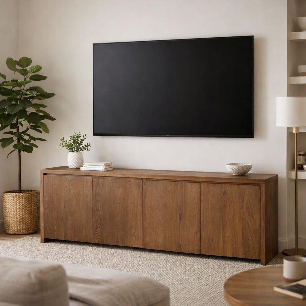 Bufet cu 4 usi Massivo, Lemn Masiv Stejar, 183 x 46 x 71 cm