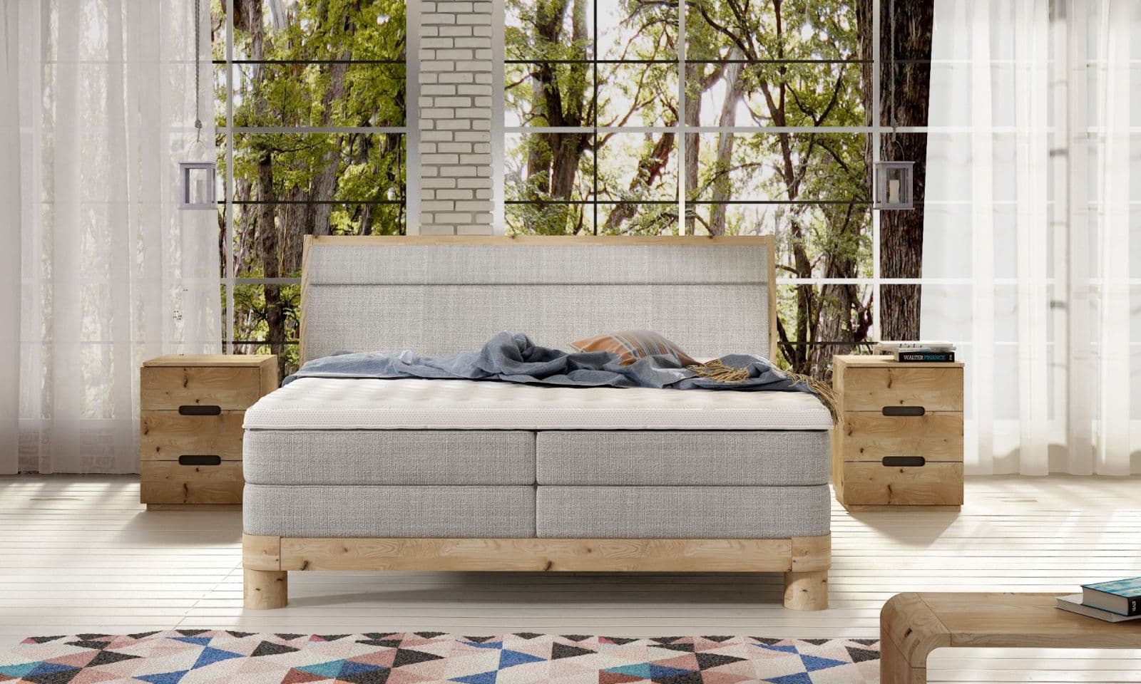 Pat tapitat tip Boxspring DONNA