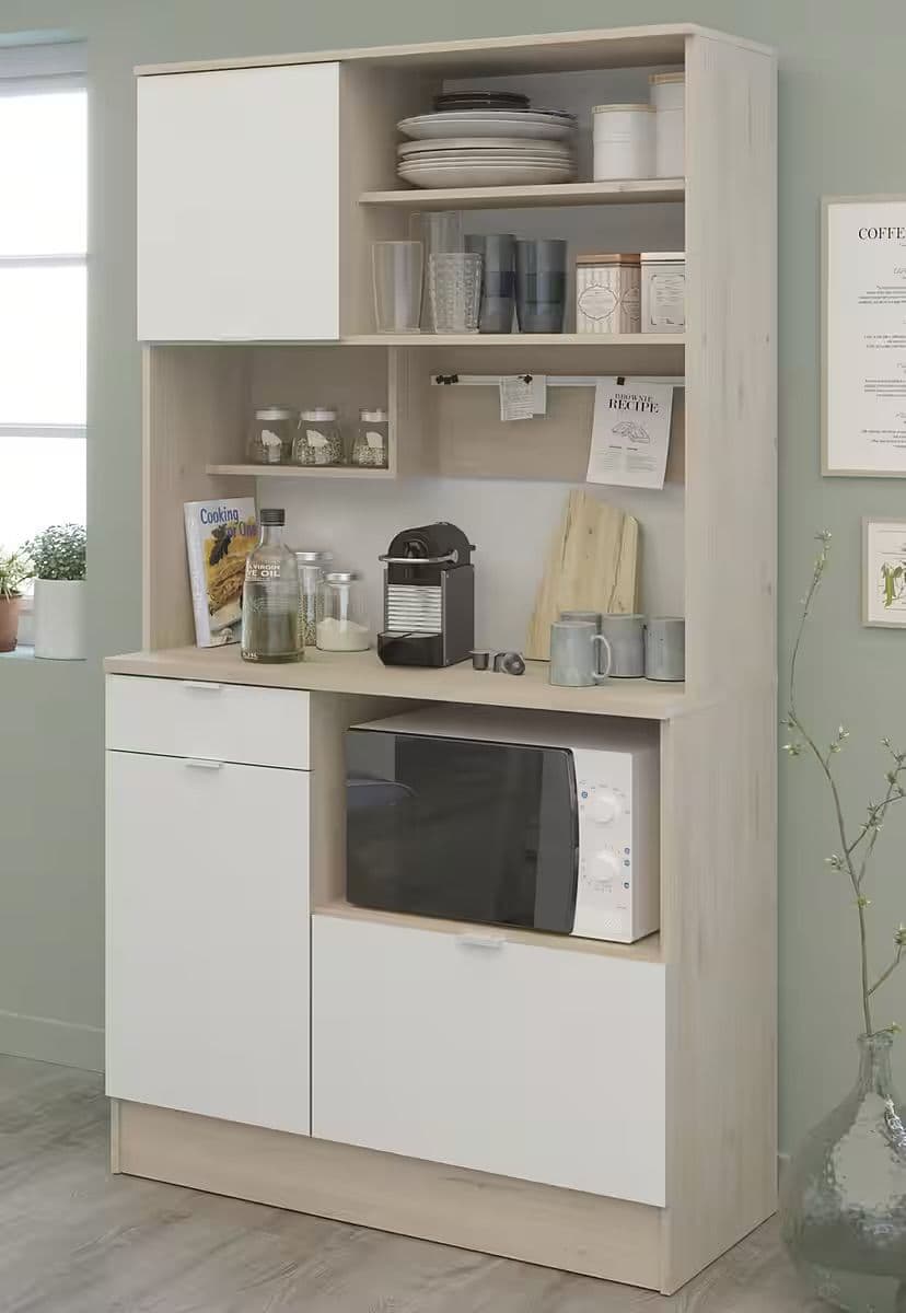 Bufet alb sonoma 100 cm cu spațiu de depozitare, design modern pentru living sau dining, mobilier practic și versatil