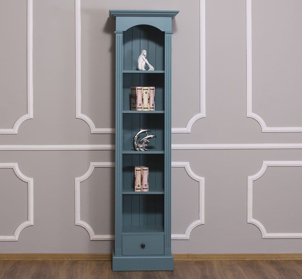Biblioteca / Etajera ingusta cu 1 sertar lemn masiv, 50 x 33 x 190 cm