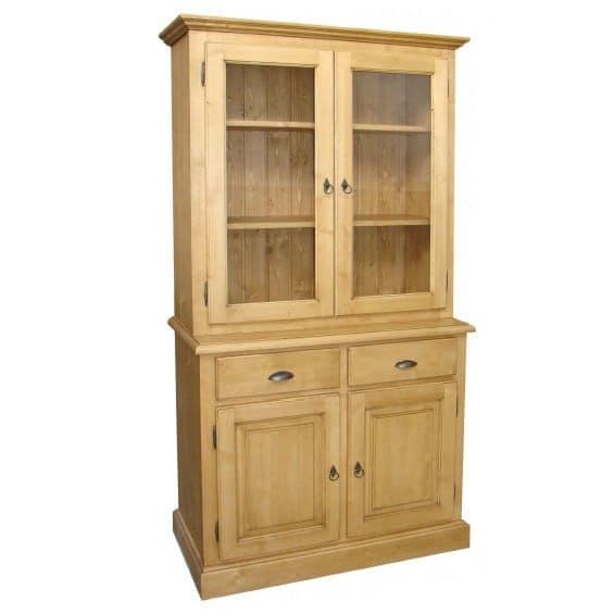 Bufet dining Inka cu vitrina, lemn masiv, 106 x 48 x 199 cm