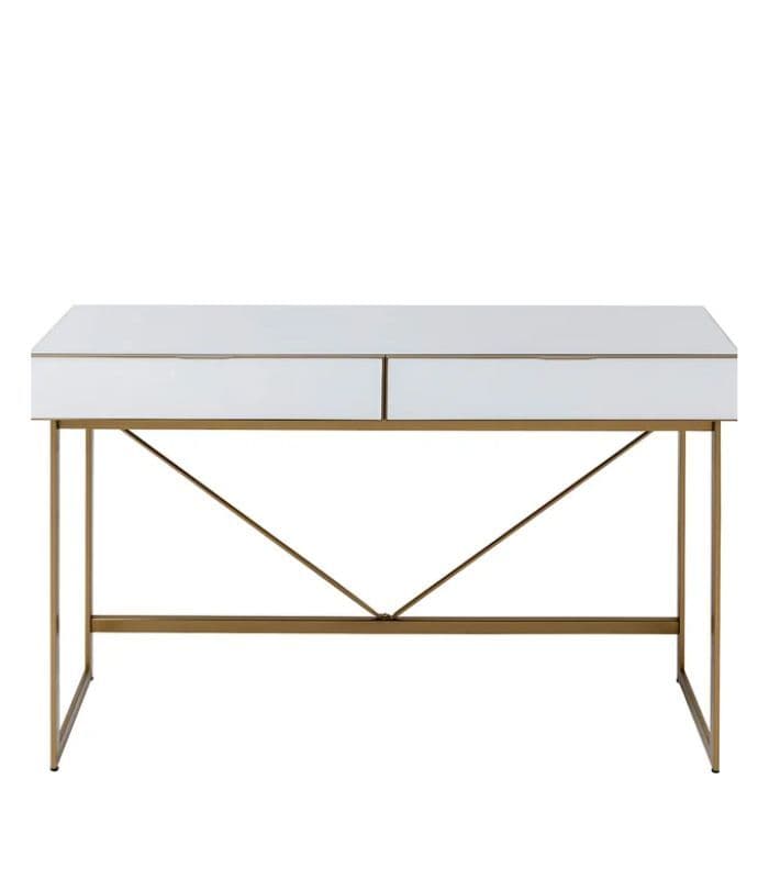 BIROU DIN OGLINDĂ CU SERTARE SORAN 120X50 CM AURIU