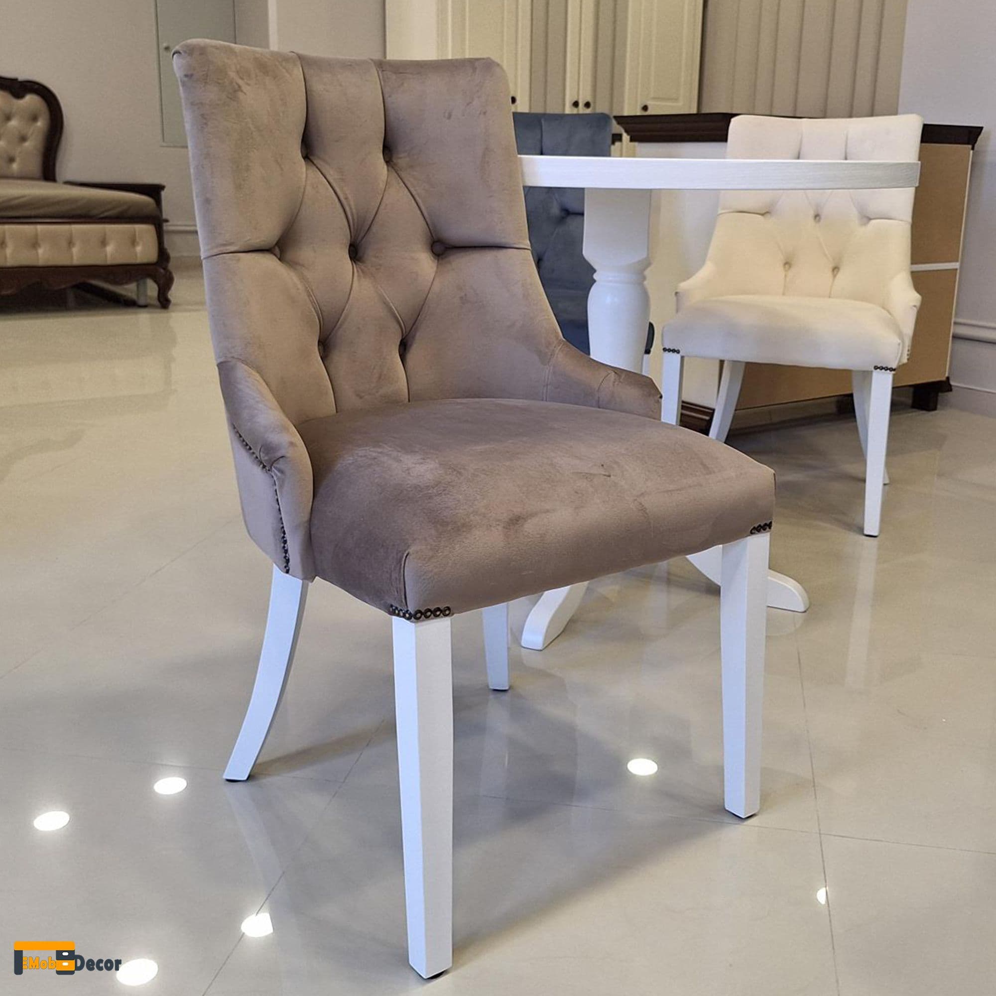 Scaun tapitat catifea Apollo, cafe 48 x 56 xm 104 cm