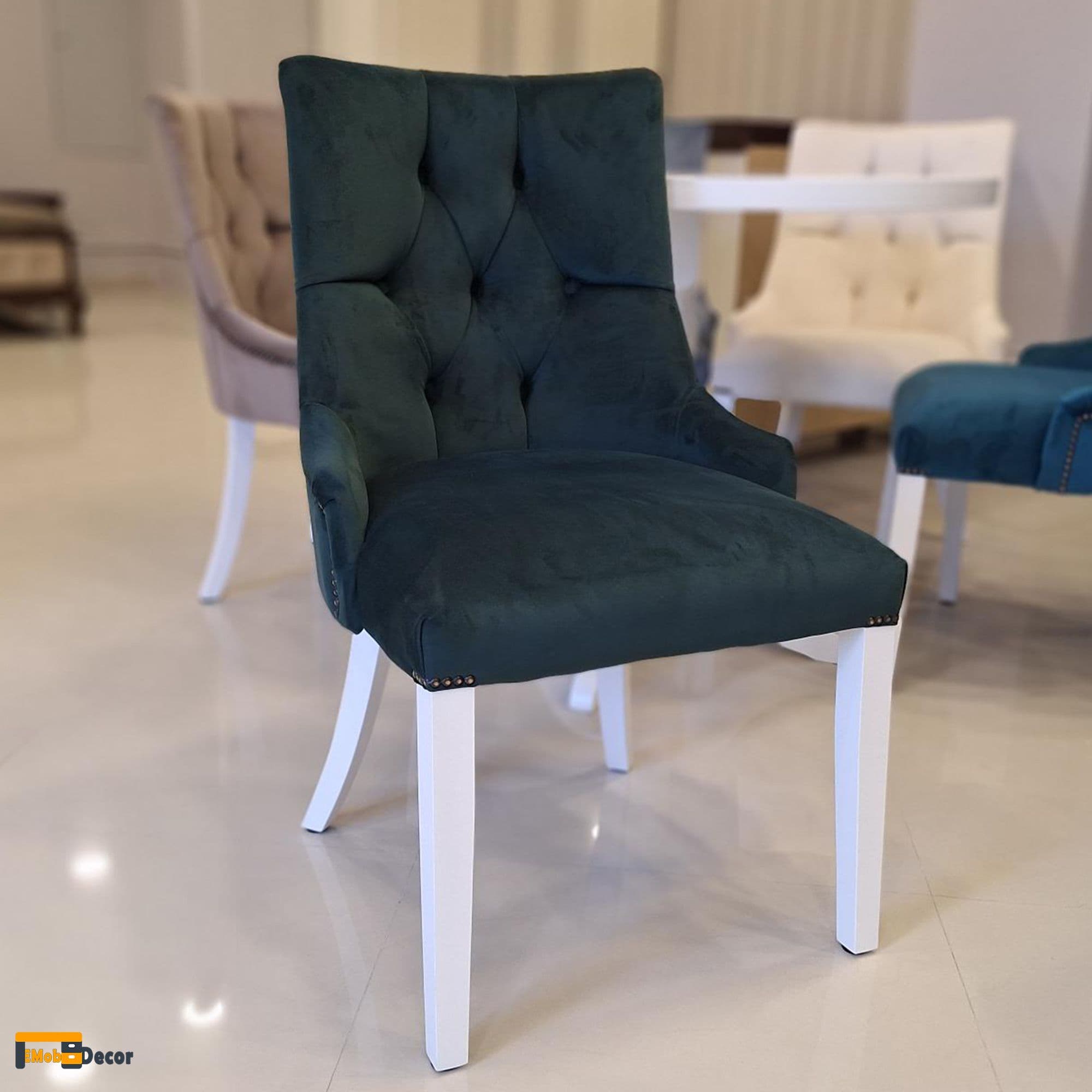 Scaun tapitat catifea Apollo, verde 48 x 56 xm 104 cm