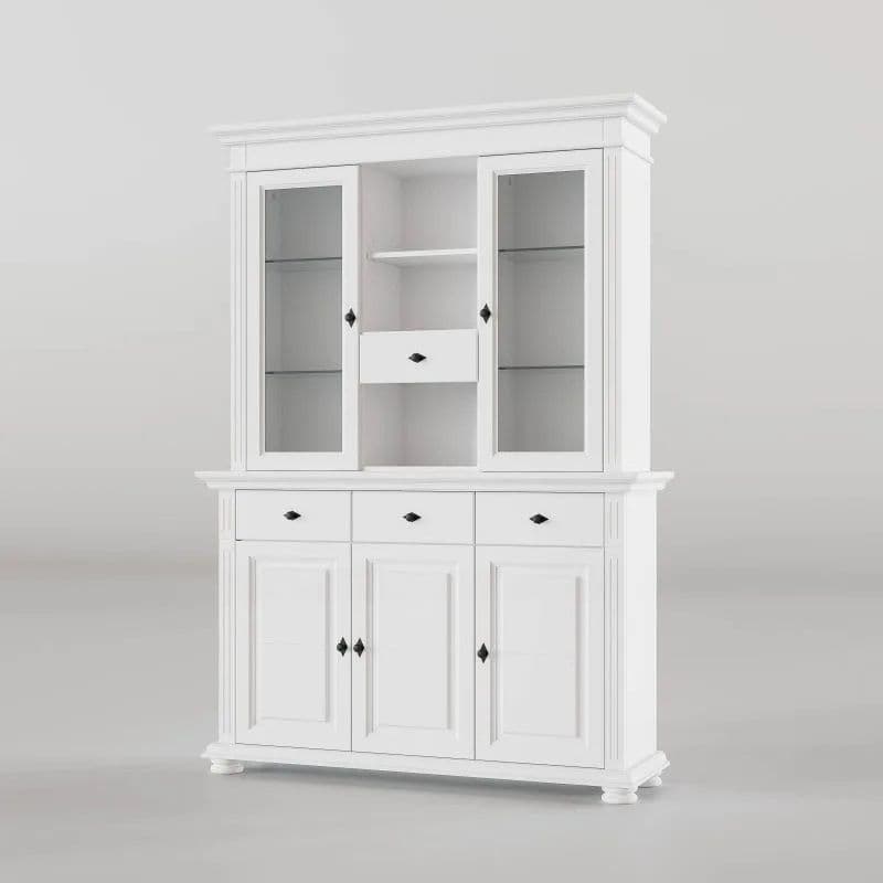 Bufet dining Elena, lemn masiv, 137.5 x 41 x 200 cm, alb unt