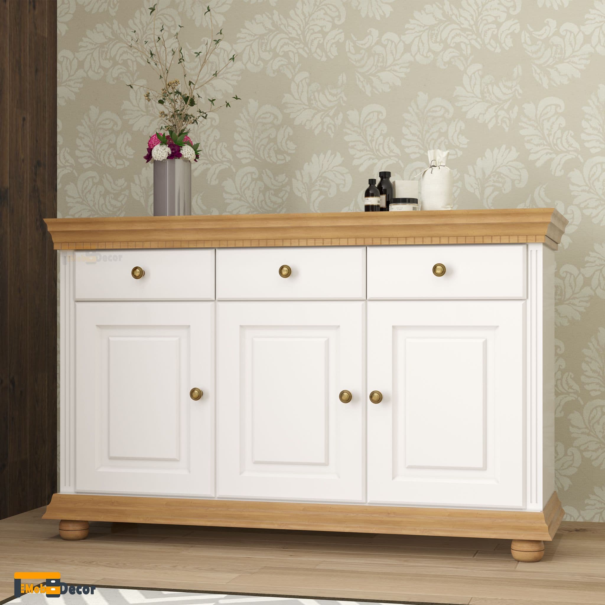 Sideboard Regal lemn masiv 130 × 43 × 90 cm