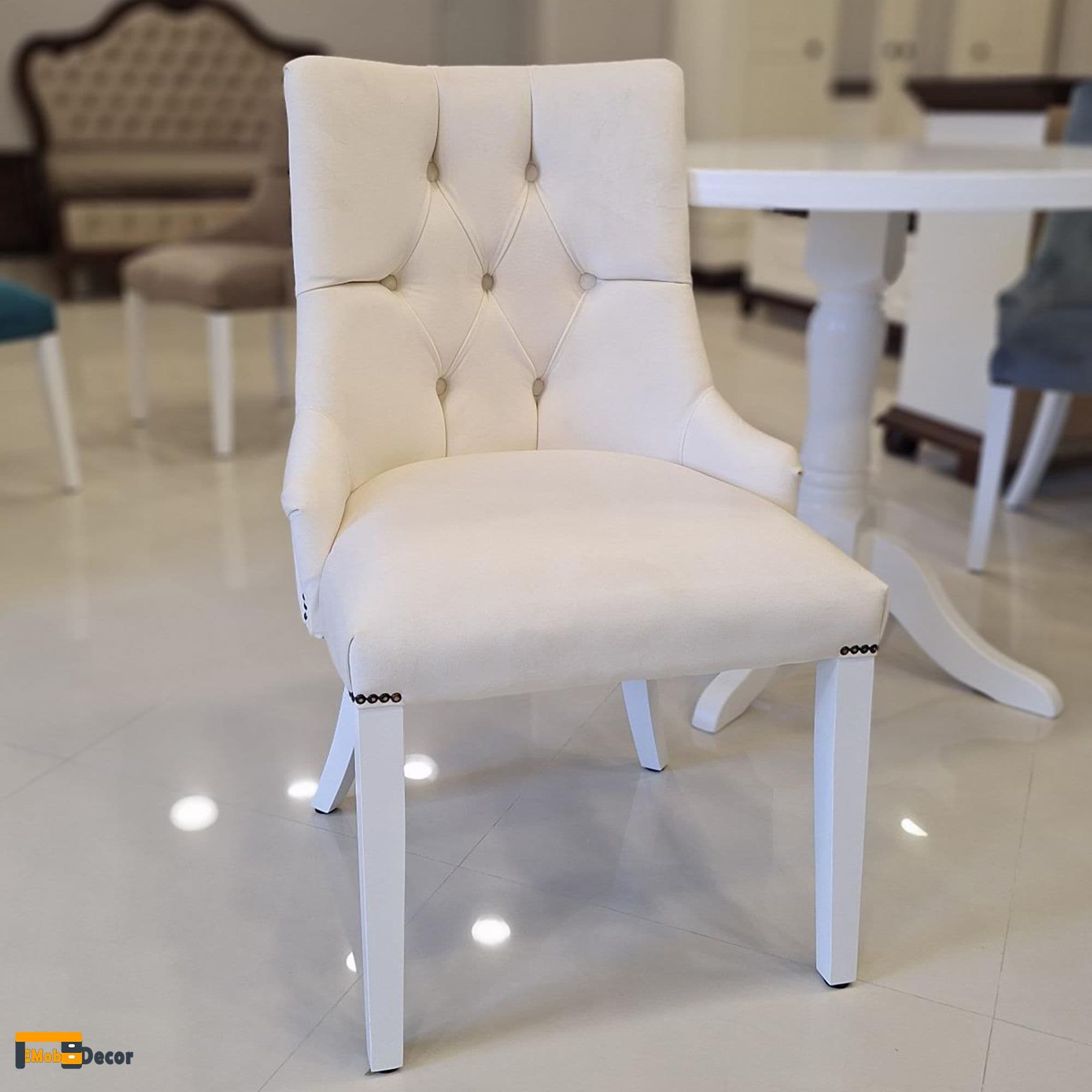 Scaun tapitat catifea Apollo, bej 48 x 56 xm 104 cm