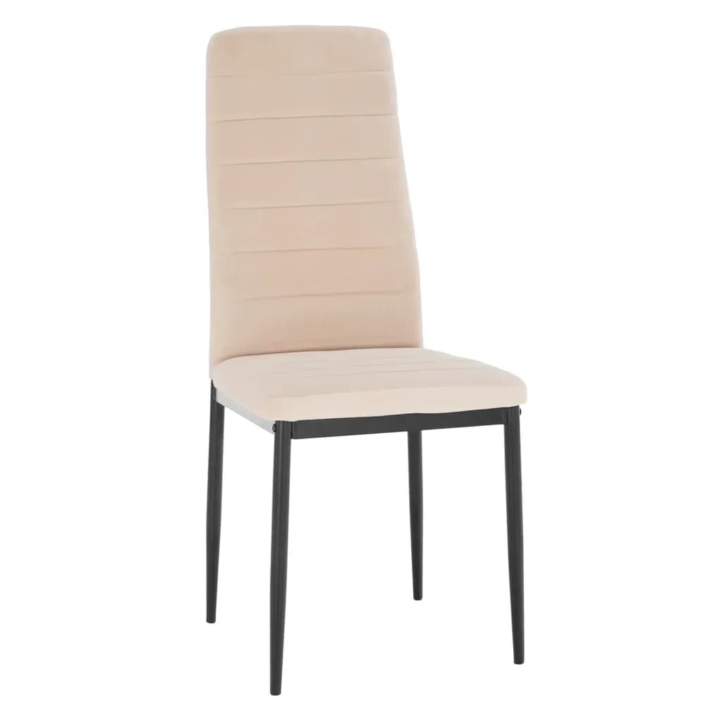 Scaun, tesatura catifea bej / metal negru, Coleta Nova