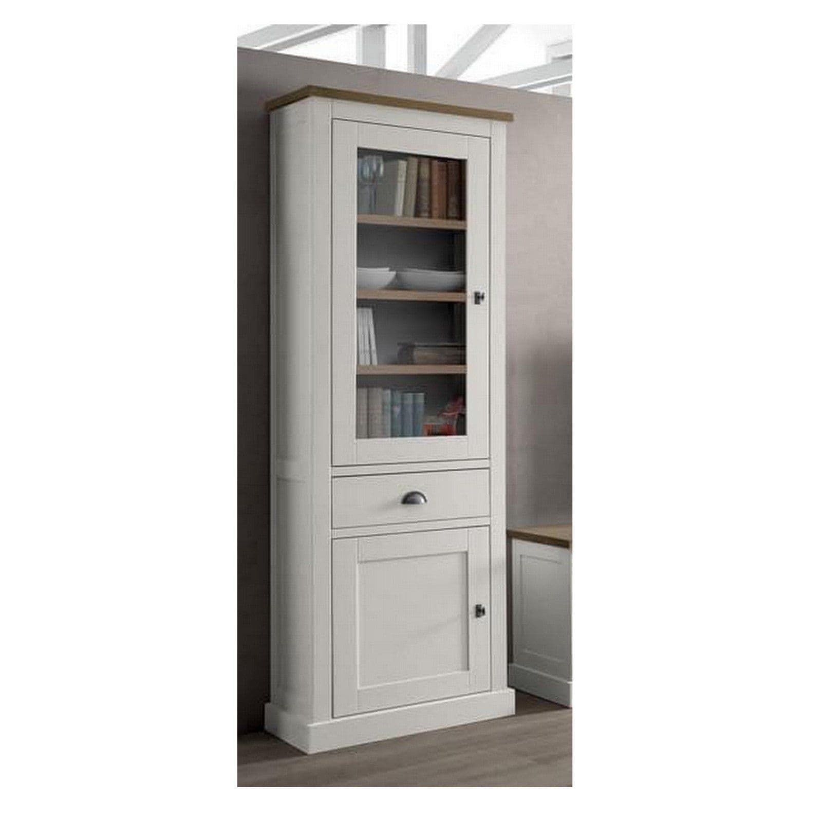 Vitrina Lovely Kubic Oak 2 x 1 usi si 1 sertar