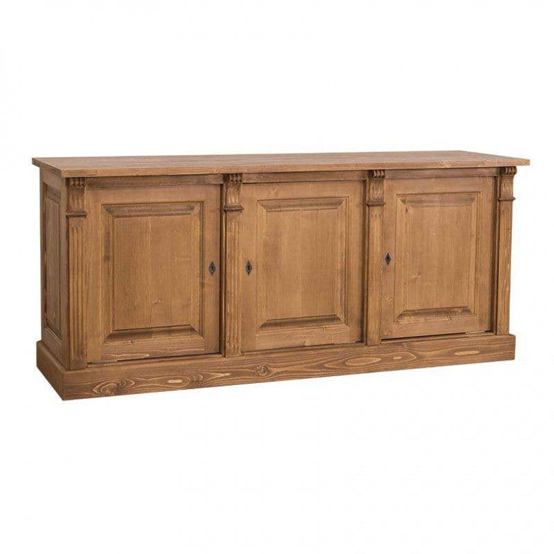 Bufet lemn masiv cu 3 usi, 179 x 51 x 78 cm