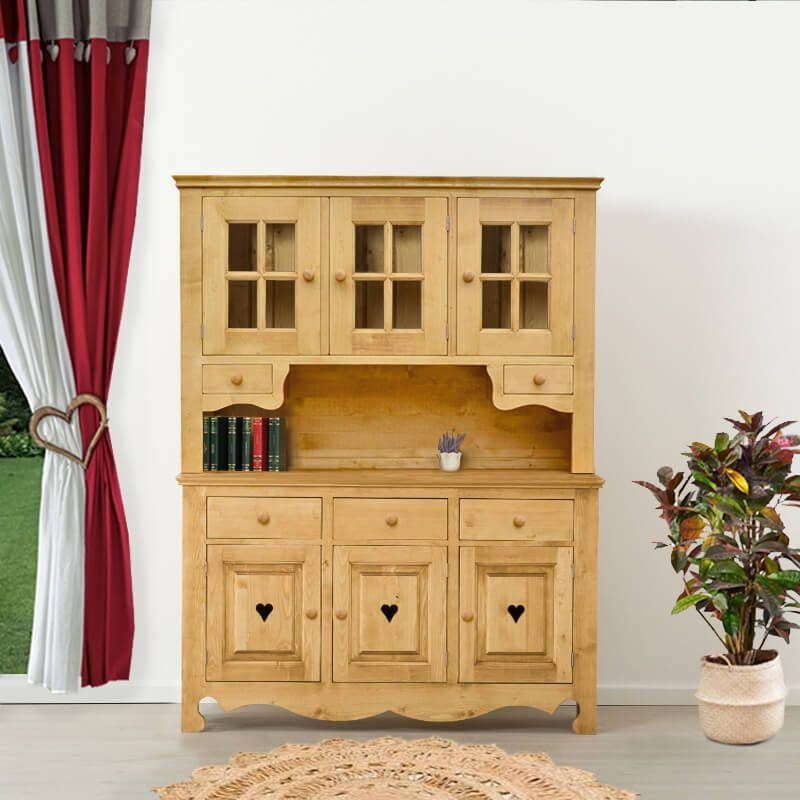 Bufet de bucatarie Rustic lemn masiv, 178 x 35/48 x 198 cm