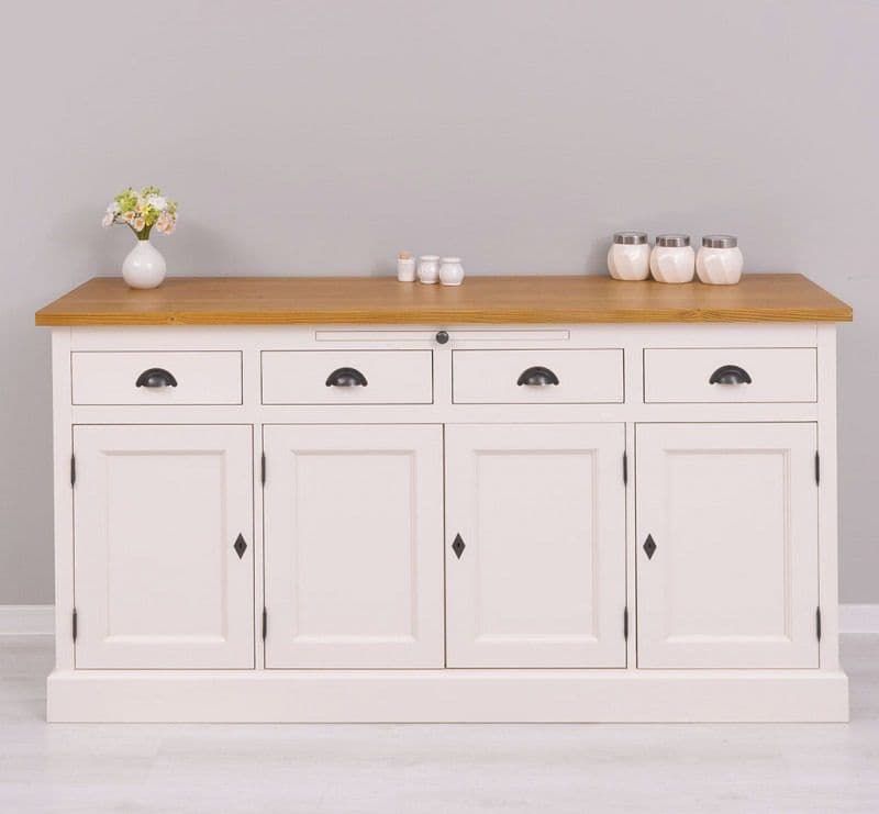 Bufet cu 4 usi si 4 sertare lemn masiv, 175 x 50 x 90 cm