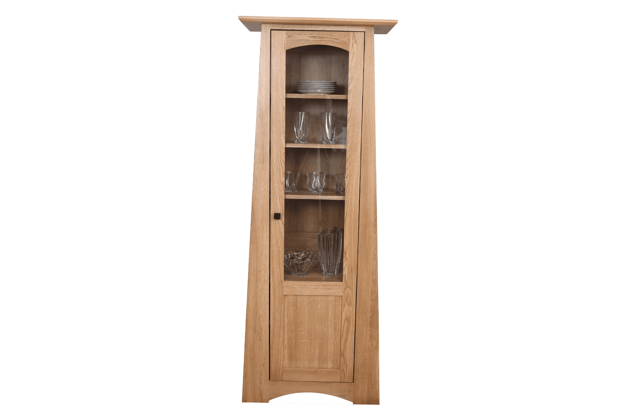 Vitrină Artisan lemn masiv stejar, 1 ușă, 71 x 36 x 189 cm