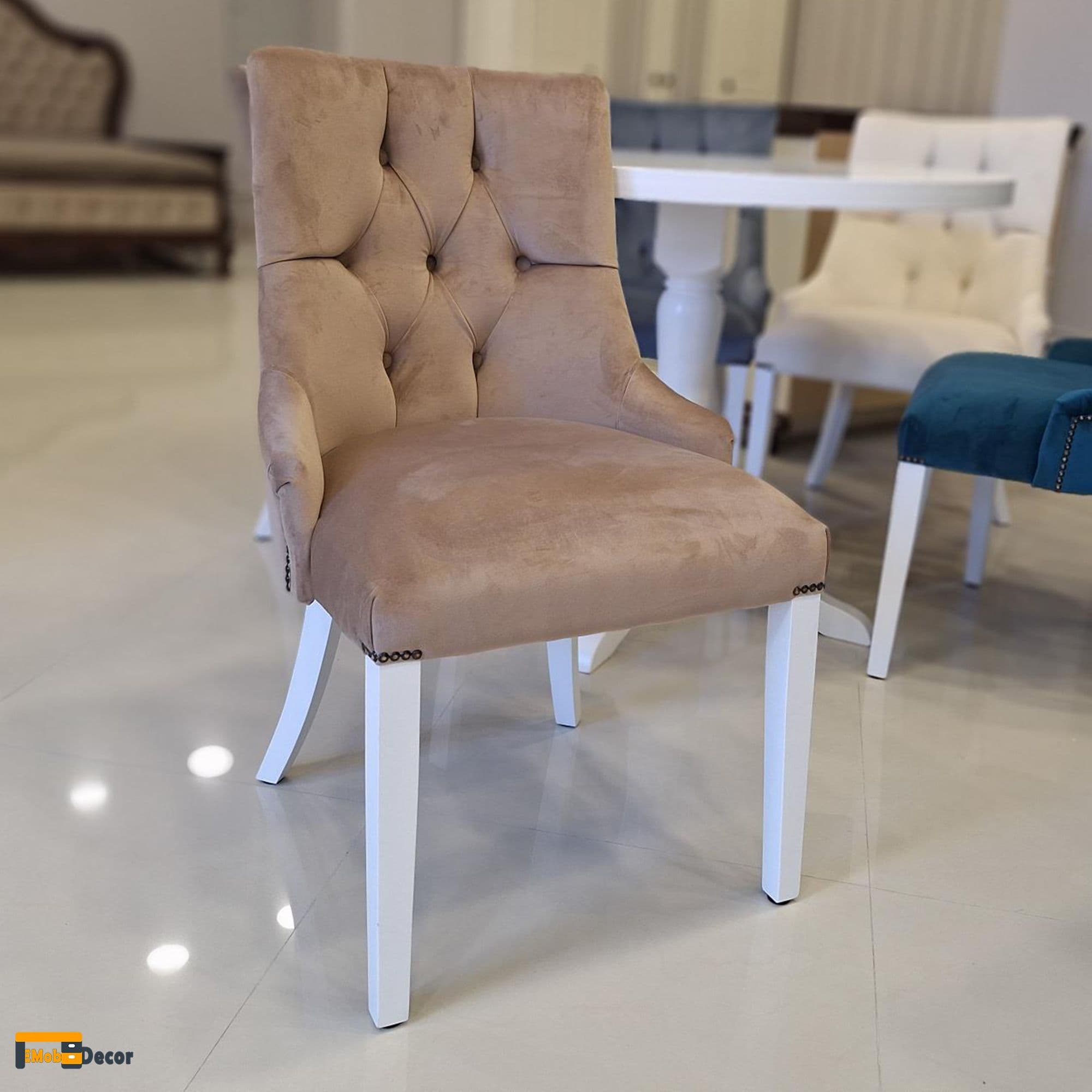 Scaun tapitat catifea Apollo, maro 48 x 56 xm 104 cm