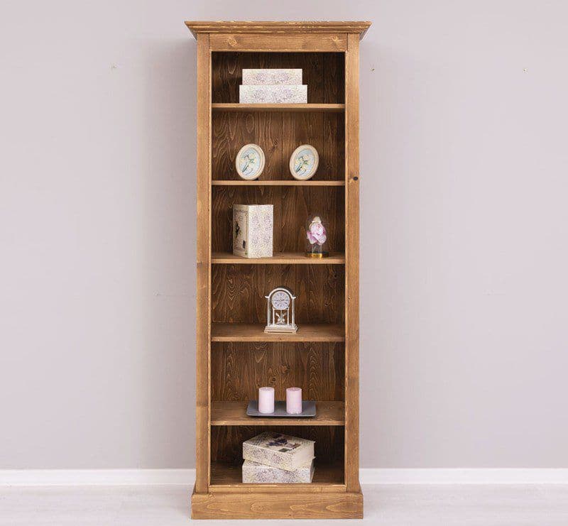 Biblioteca din lemn masiv cu 5 rafturi, 79 x 39 x 210 cm