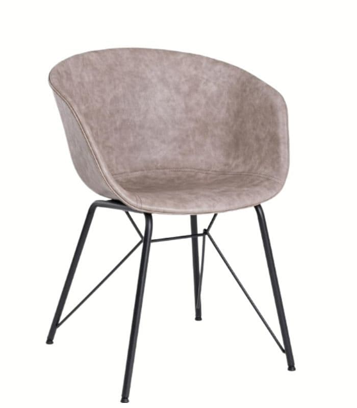 SCAUN VINTAGE WARHOL, BEIGE, CADRU NEGRU