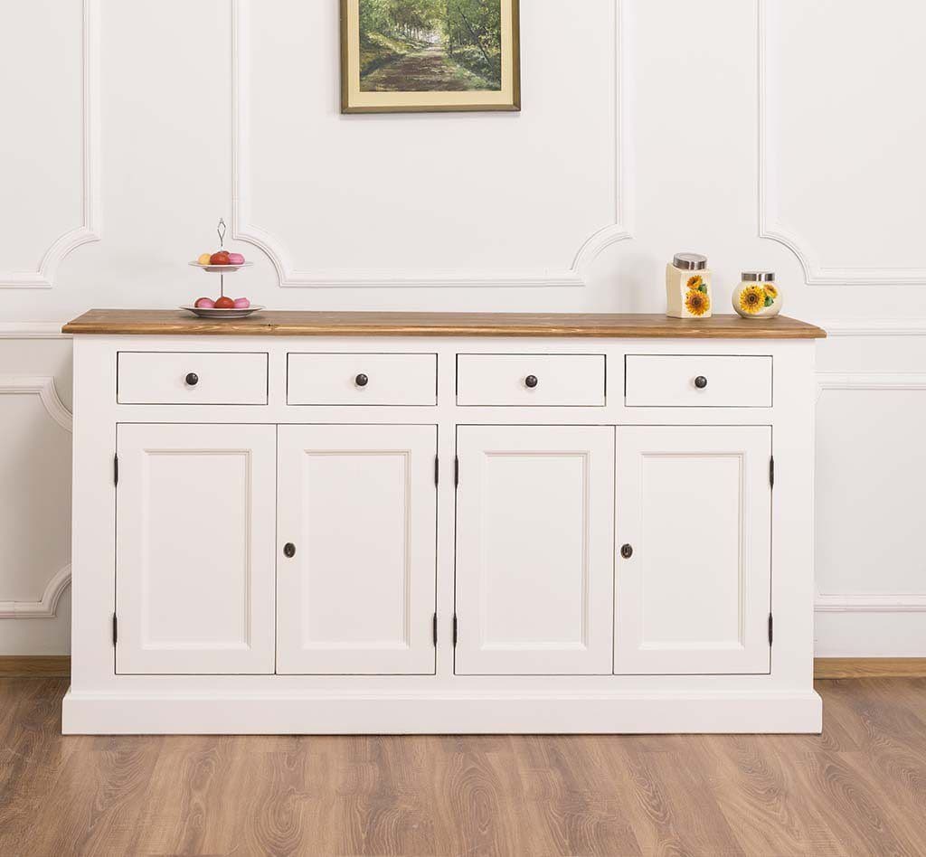 Bufet cu 4 usi si 4 sertare lemn masiv, 173 x 47 x 93 cm