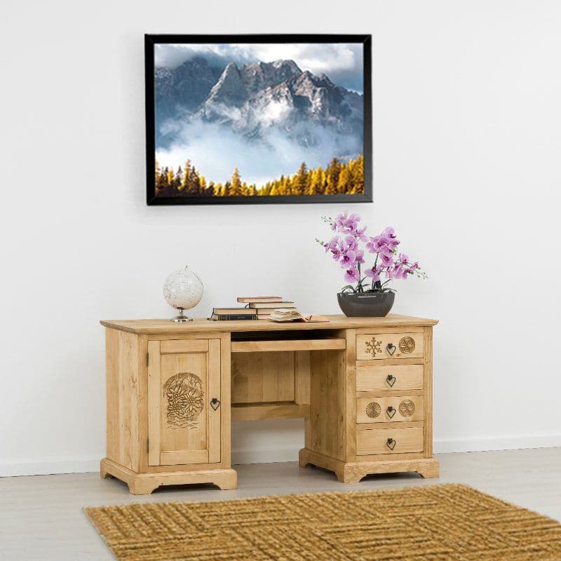 Birou Ursul Carpatin lemn masiv, 160 x 65 x 80 cm