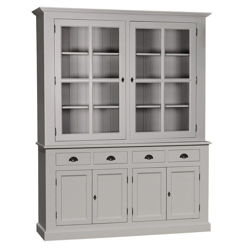 Bufet lemn cu vitrina 4 usi si 4 sertare, 179 x 47 x 225 cm
