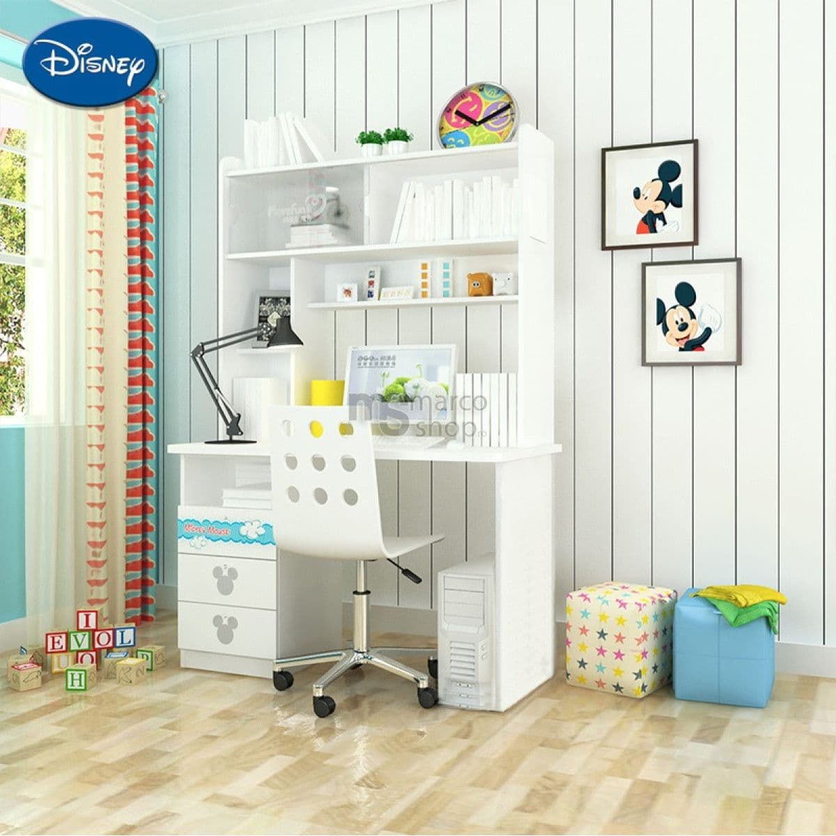Birou copii cu etajera Mickey Mouse