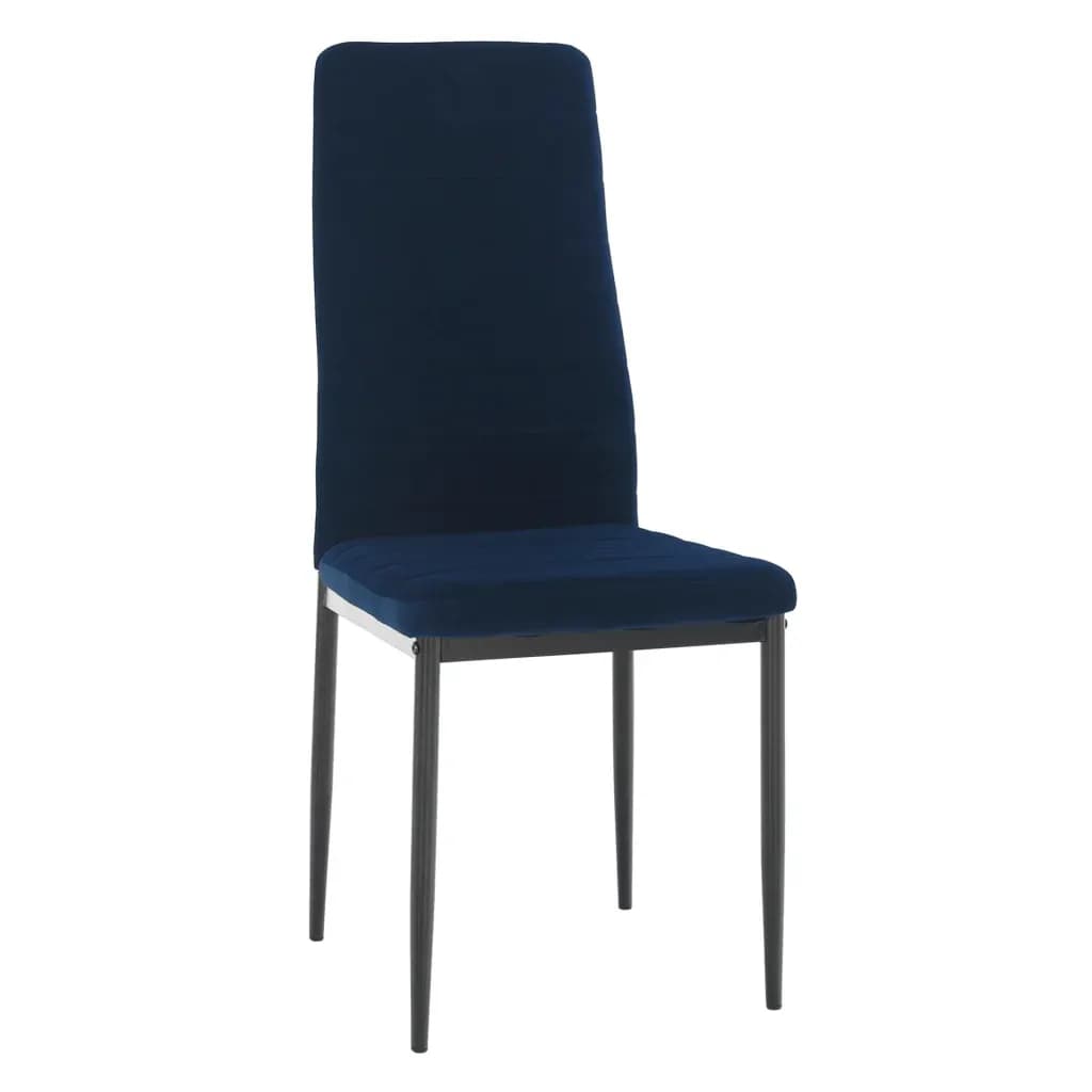 Scaun, tesatura albastra din catifea / metal negru, Coleta Nova