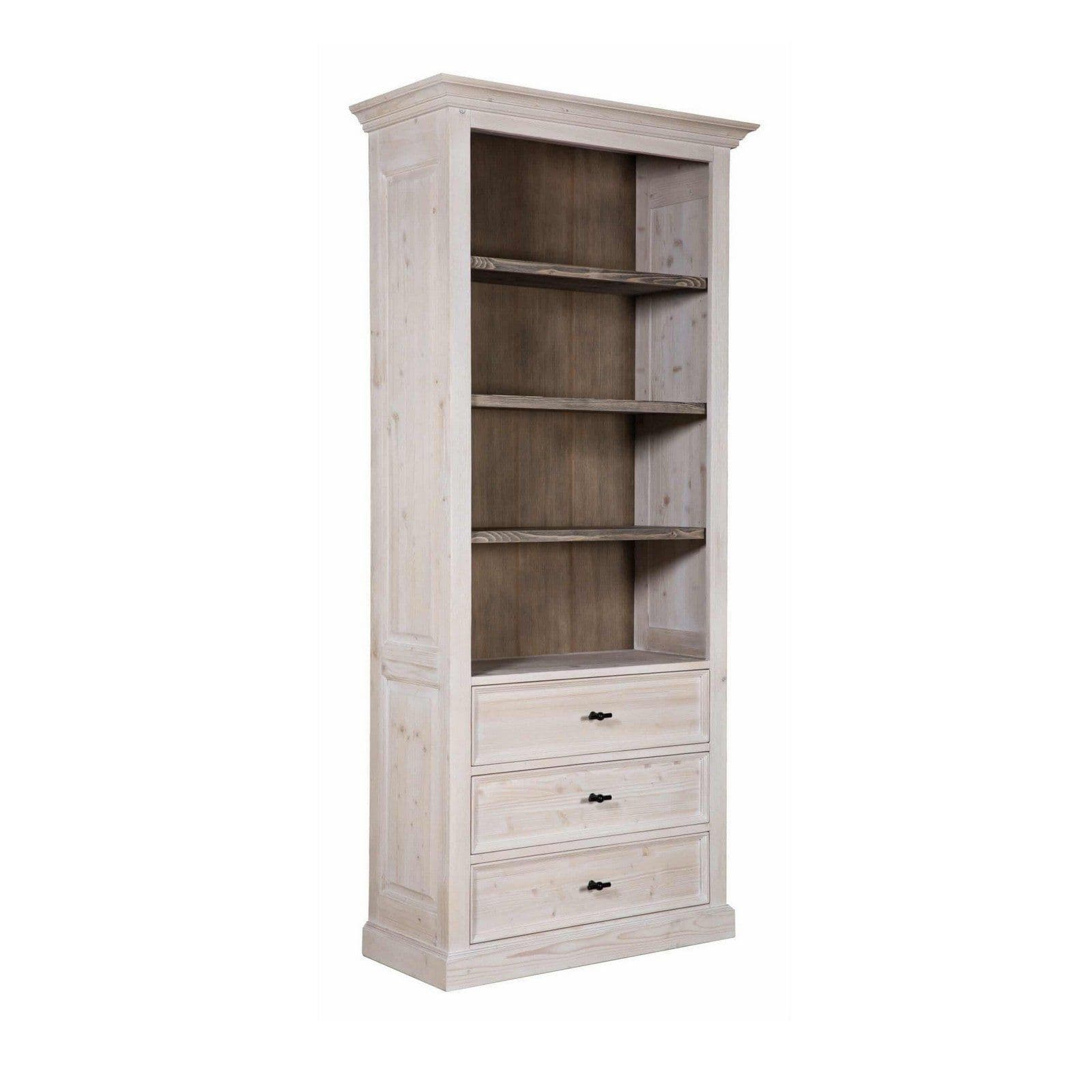 Biblioteca Arctic Wood cu 3 etajere si 3 sertare