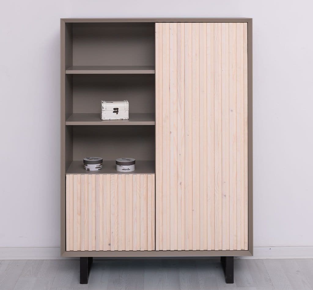 Bufet living Pianno cu 2 usi lemn masiv + mdf, 101 x 40 x 140 cm