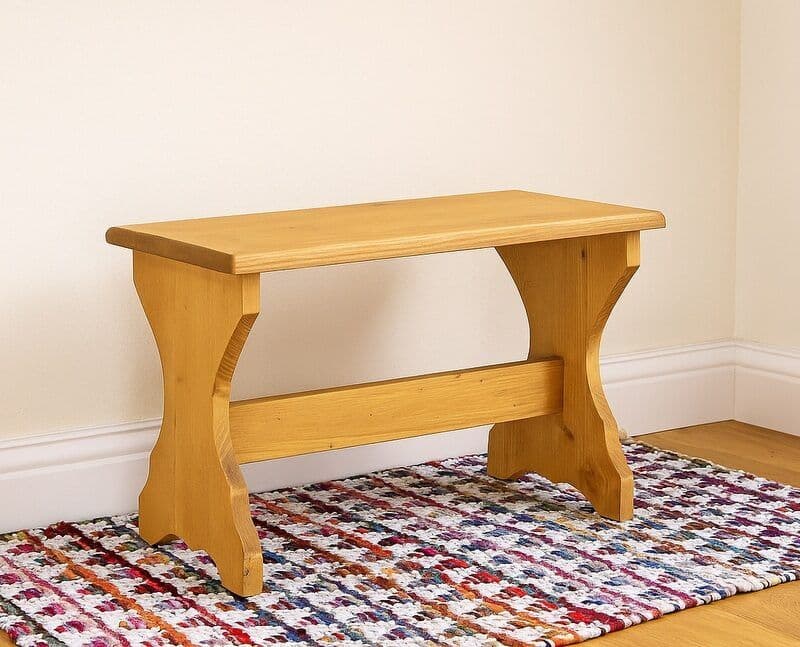 Scaunel Rustic Flame lemn masiv, 51 x 28 x 33 cm
