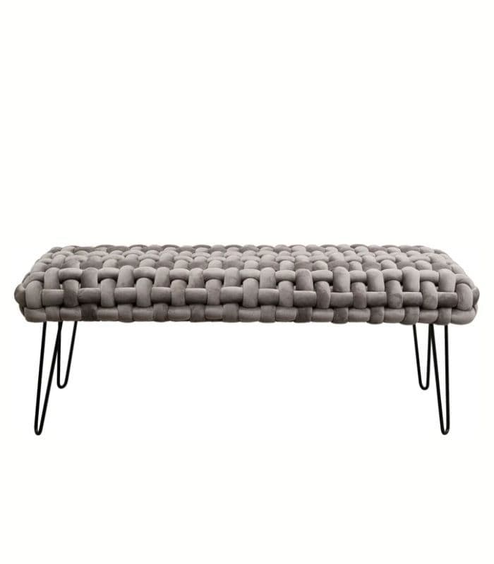 BANCUȚĂ WEAVE GRI 128 CM